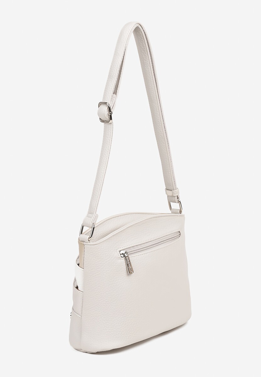 Szara Torebka Ozdobione Suwakami i Napisami Tanovira