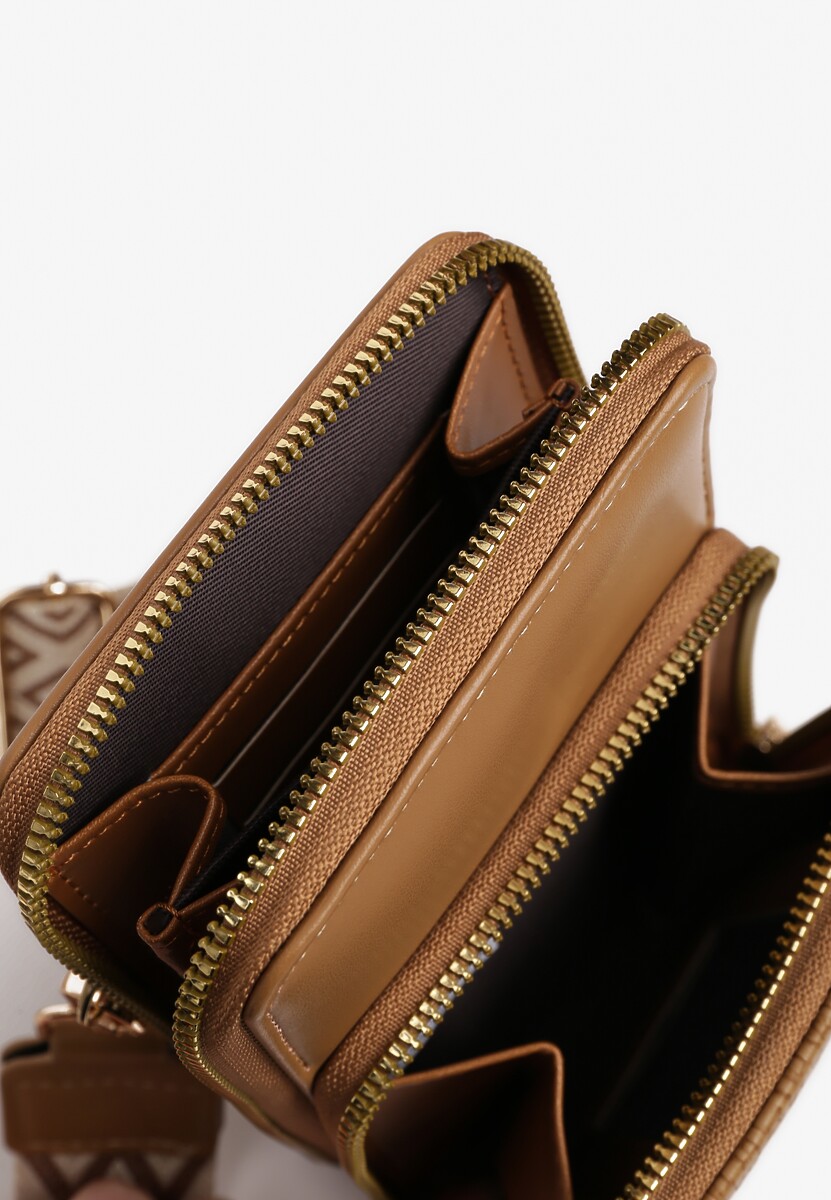 Ciemnobeżowa  Dwukomorowa Torebka w Stylu Etui Virseki
