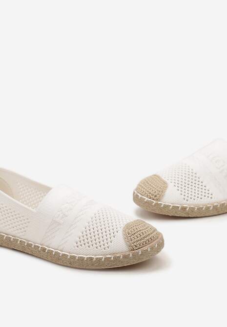 Białe Espadryle z Plecioną Cholewką przed Kostkę Mokosa