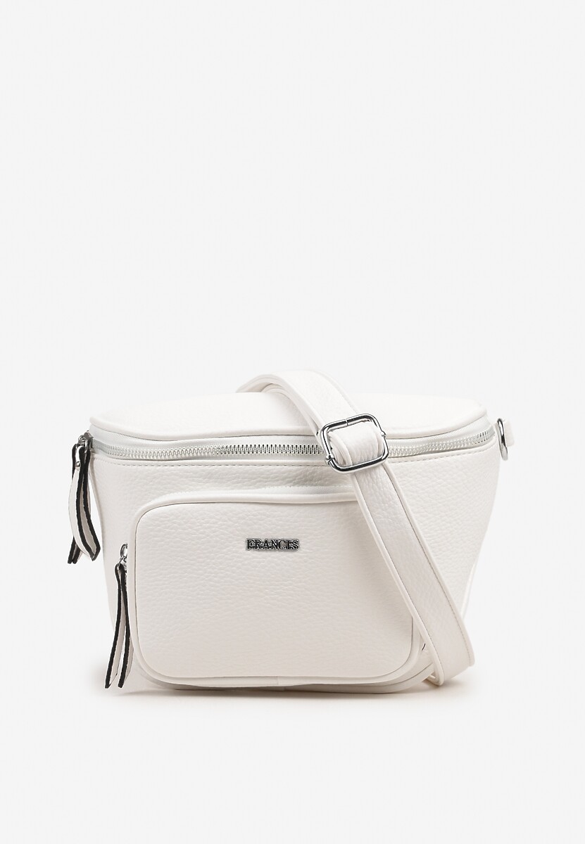 Biała Torebka w Stylu Listonoszki z Ozdobnymi Suwakami Nilanisse