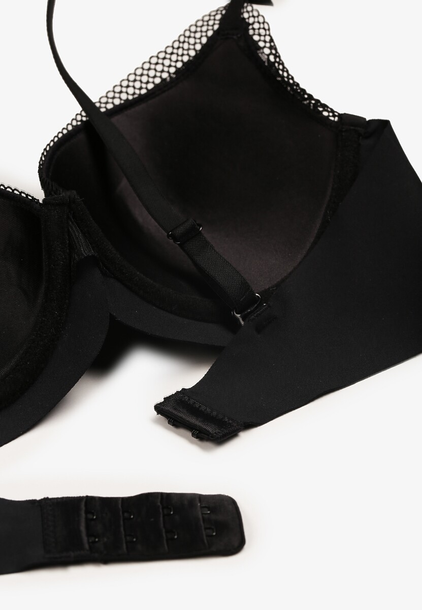 Czarny Biustonosz z Drobną Zawieszką Ecrulia