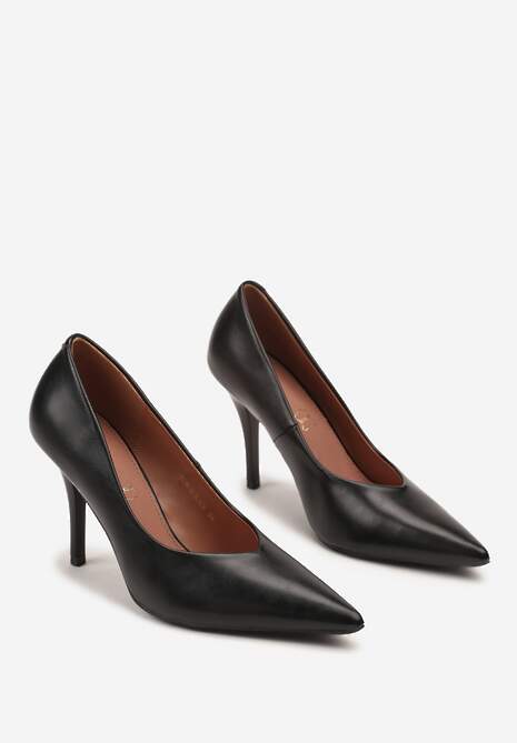 Czarne Szpilki Vices z Wkładką ze Skóry Naturalnej Anistte