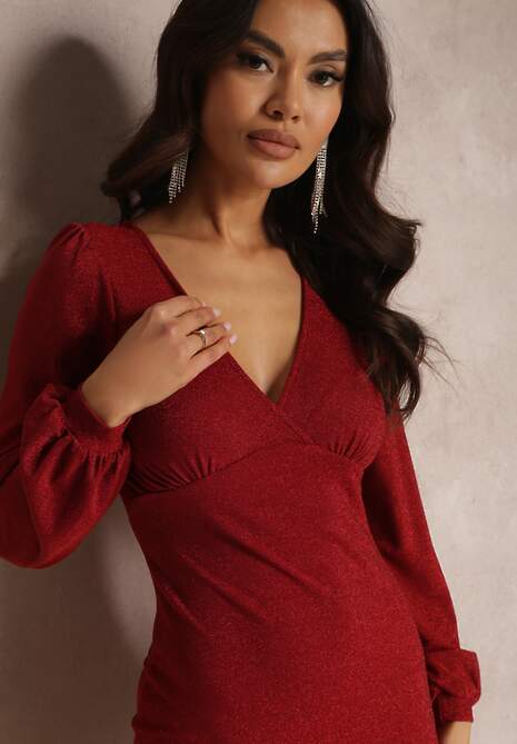 Bordowa Sukienka Alcynome