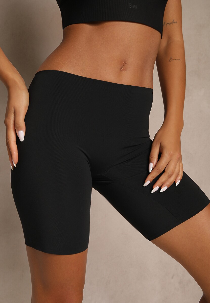 Czarne Szorty w Stylu Bikerów Dollamea