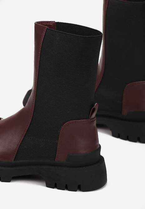 Bordowe Botki Belasis