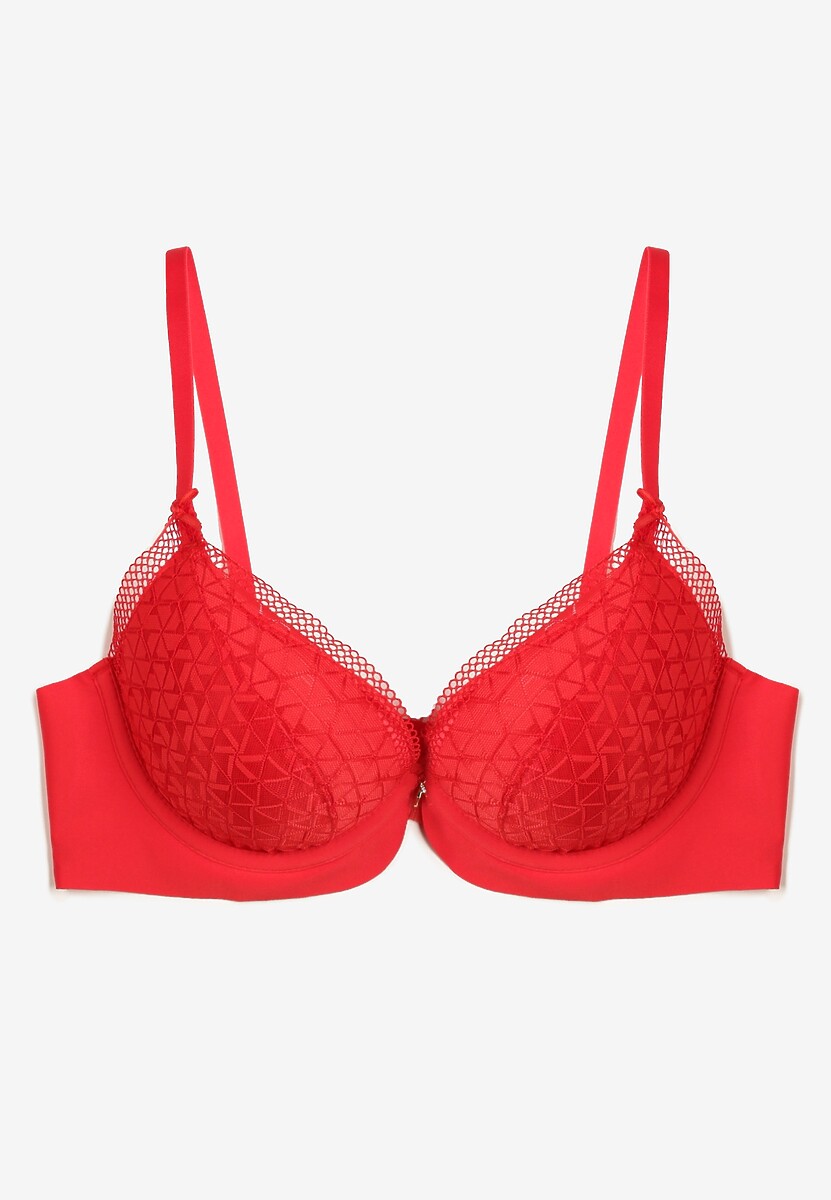 Czerwony Biustonosz z Drobną Zawieszką Ecrulia