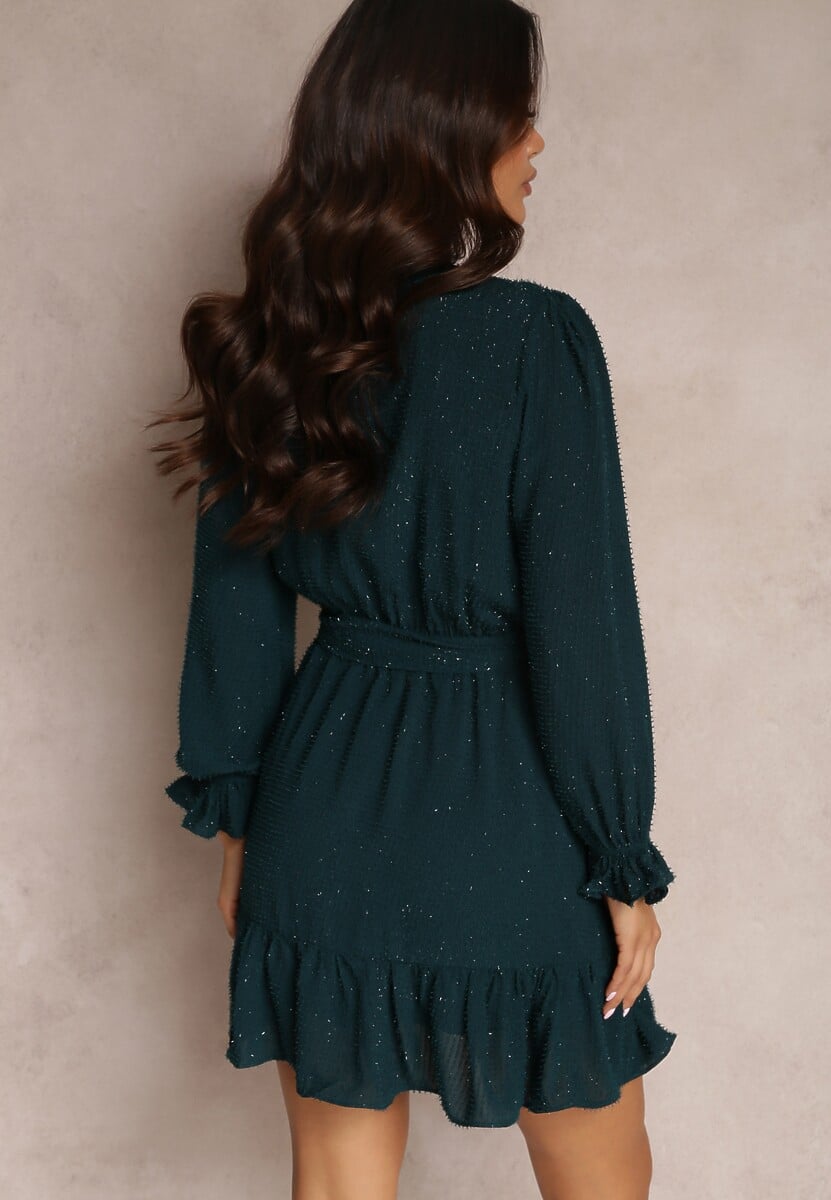 Ciemnozielona Sukienka Thesaste