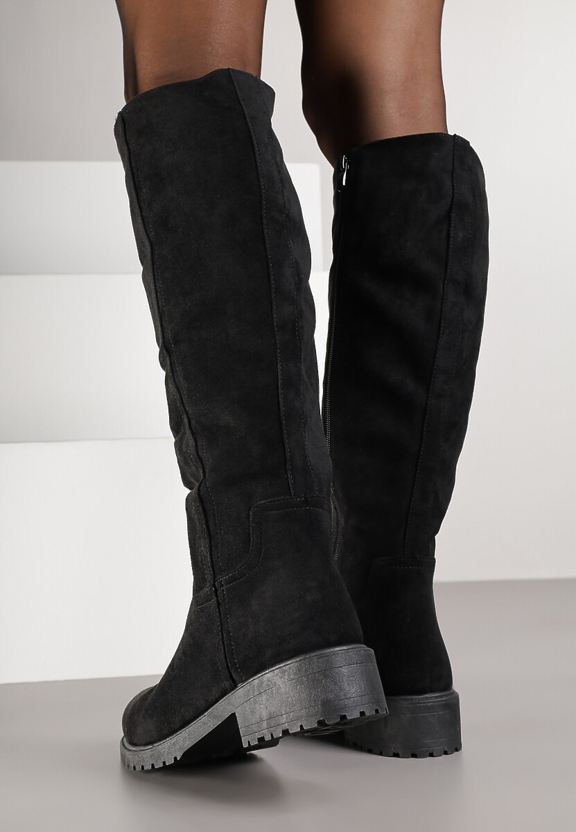 Czarne Dopasowane Kozaki Vices w Stylu Basic Lonavie