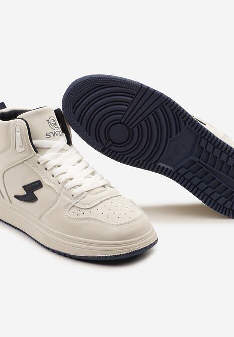 Beżowo-Granatowe Sneakersy Aura
