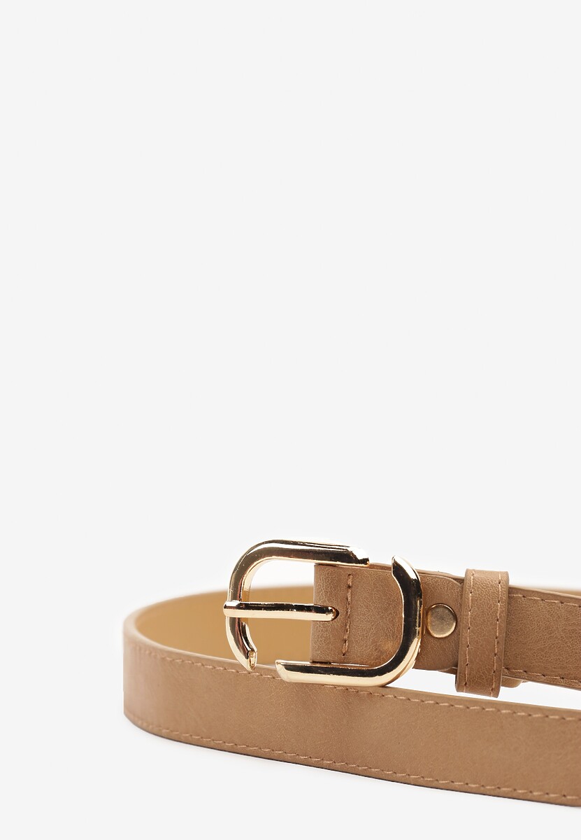 Beżowy Pasek Ozdobiony Metalową Klamrą Pulinia