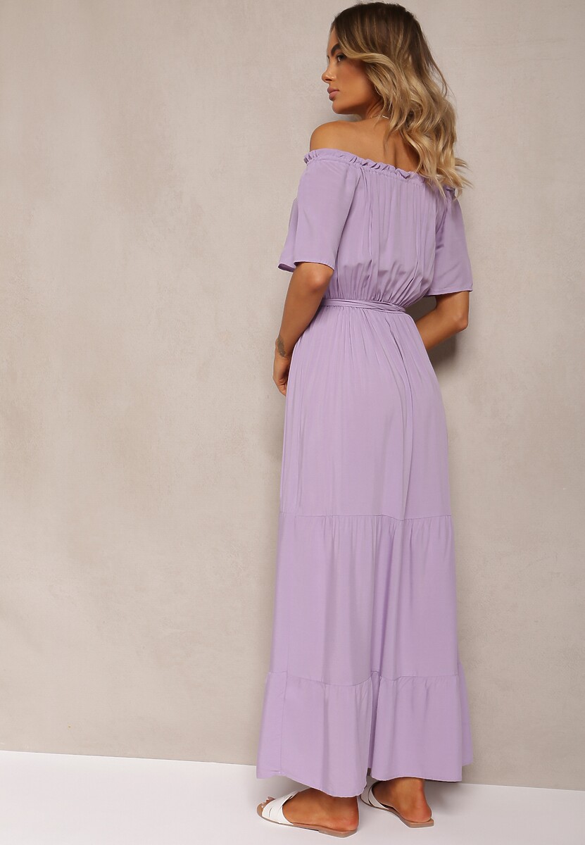 Fioletowa Sukienka z Wiskozy Phoebiolea