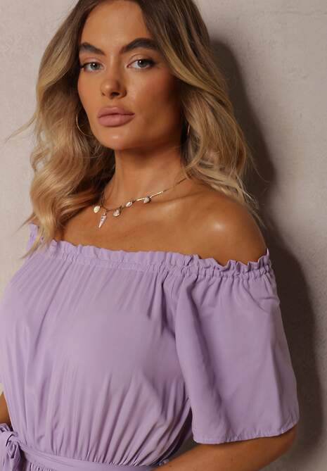 Fioletowa Sukienka z Wiskozy Phoebiolea