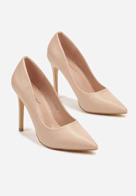 Beżowe Szpilki z Noskiem w Szpic Valvia