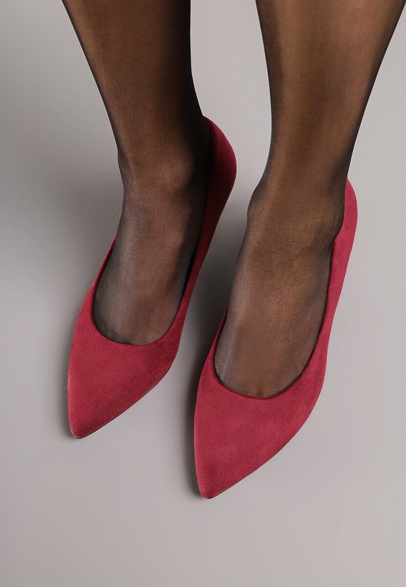 Bordowe Czółenka na Szpilce w Klasycznym Stylu Savora