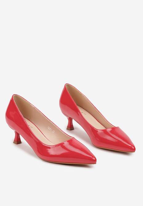 Czerwone Czółenka Lakierowane na Kaczuszce w Klasycznym Stylu Erisalynne