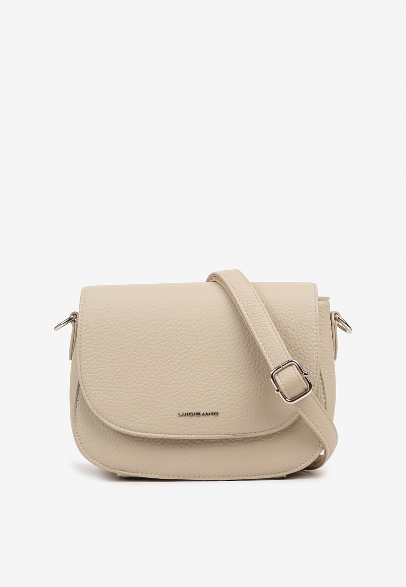 Beżowa Torebka Mała Listonoszka z Klapą na Pasku Divalea