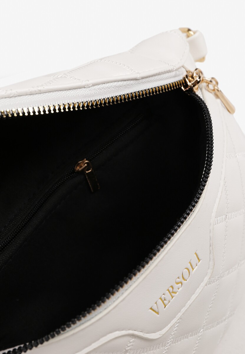 Biała Nerka Tłoczona Ozdobiona z Portmonetką i Napisem Ananne