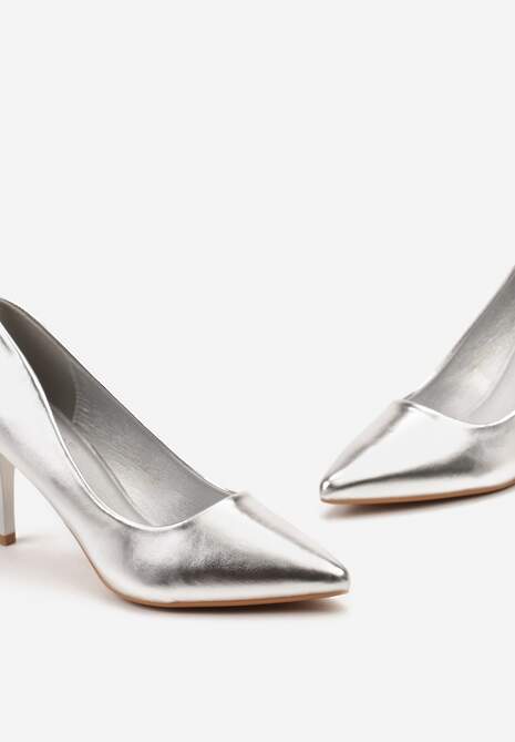 Srebrne Czółenka z Noskiem w Szpic na Szpilce Noxeria