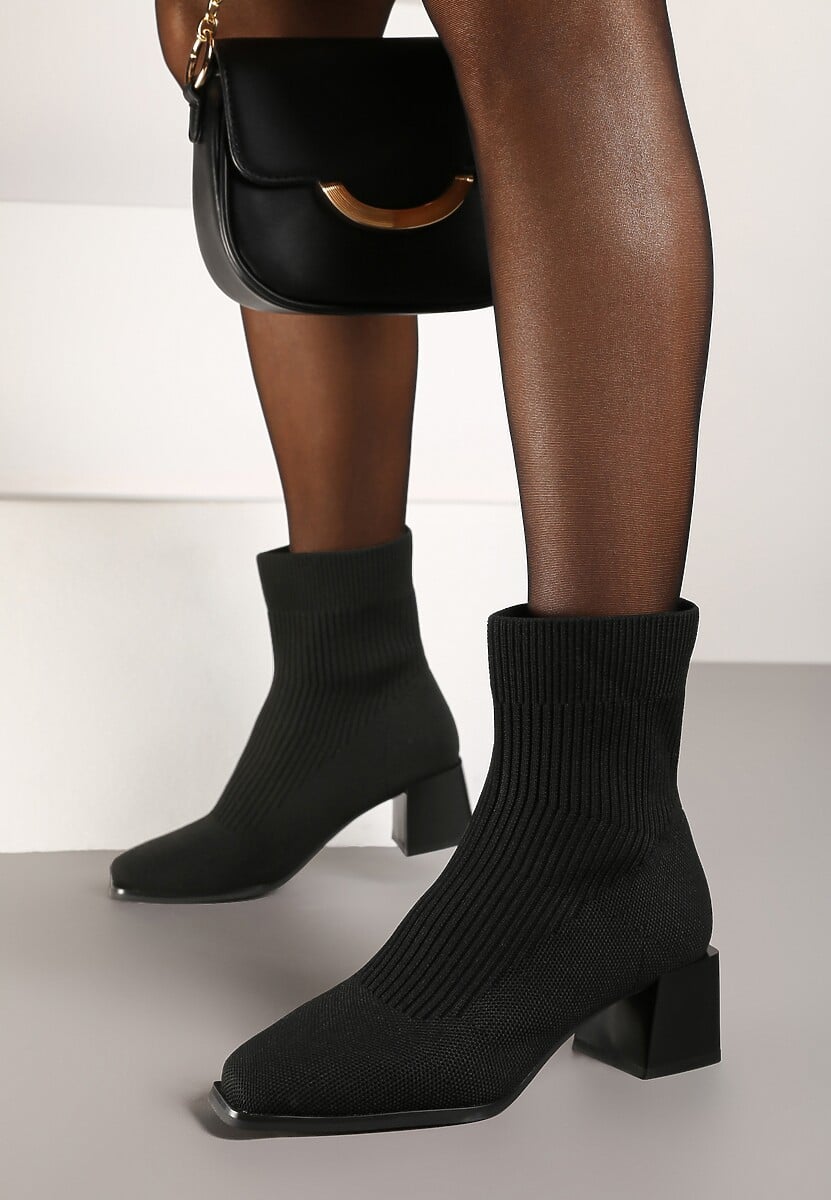 Brązowe Botki na Stożku z Elastyczną Cholewką Lerinana