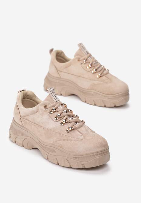 Beżowe Sneakersy Farwynn