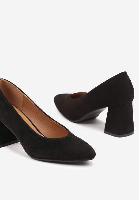 Czarne Czółenka na Słupku z Noskiem Migdałkiem Xoreria