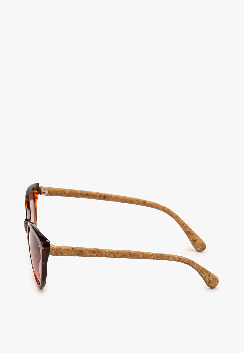 Ciemnobrązowe Okulary Przeciwsłoneczne Klasyczne z Cienkimi Oprawkami Cucanne