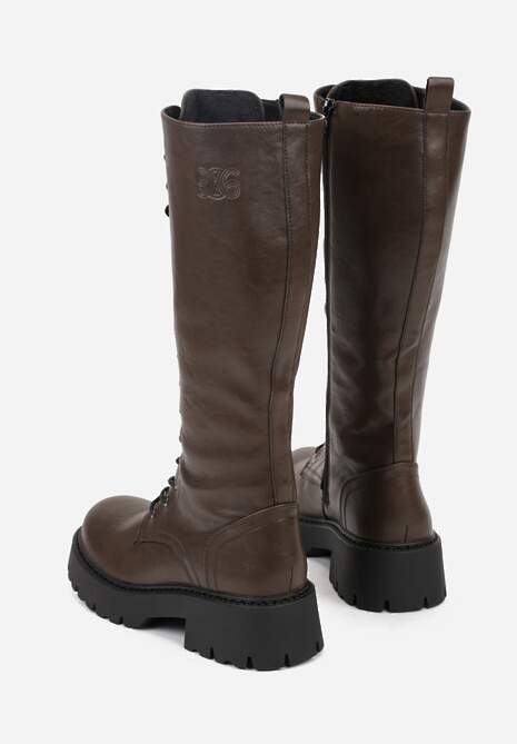 Brązowe Kozaki VICES Typu Workery w Grungowym Stylu Unalira