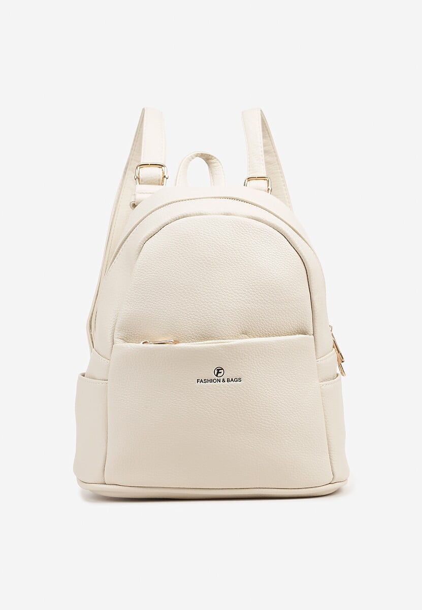 Jasnobeżowy Plecak z Metalicznym Napisem Elisalla