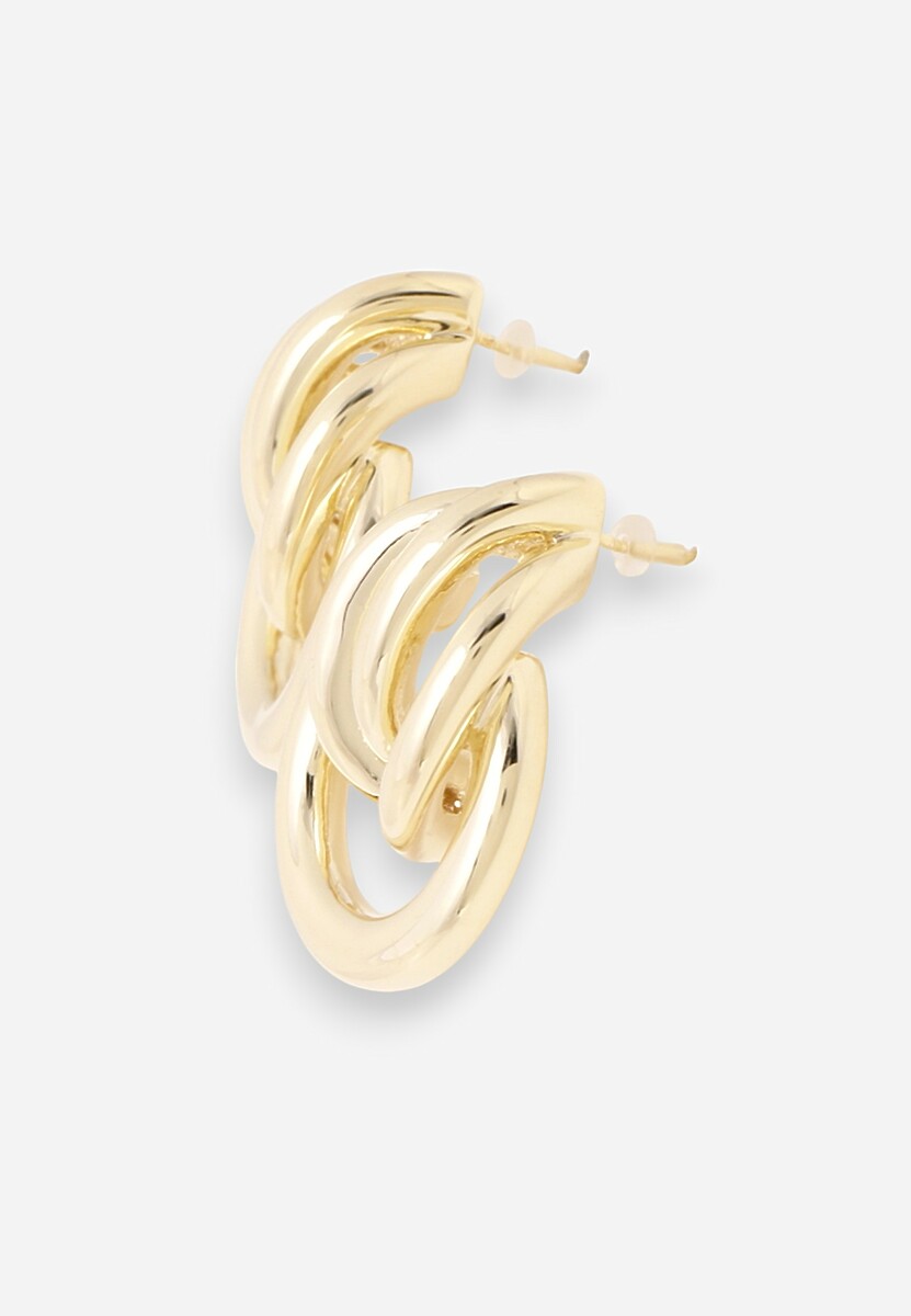 Złote Kolczyki Ozdobione Geometrycznym Wzorem Maliluna