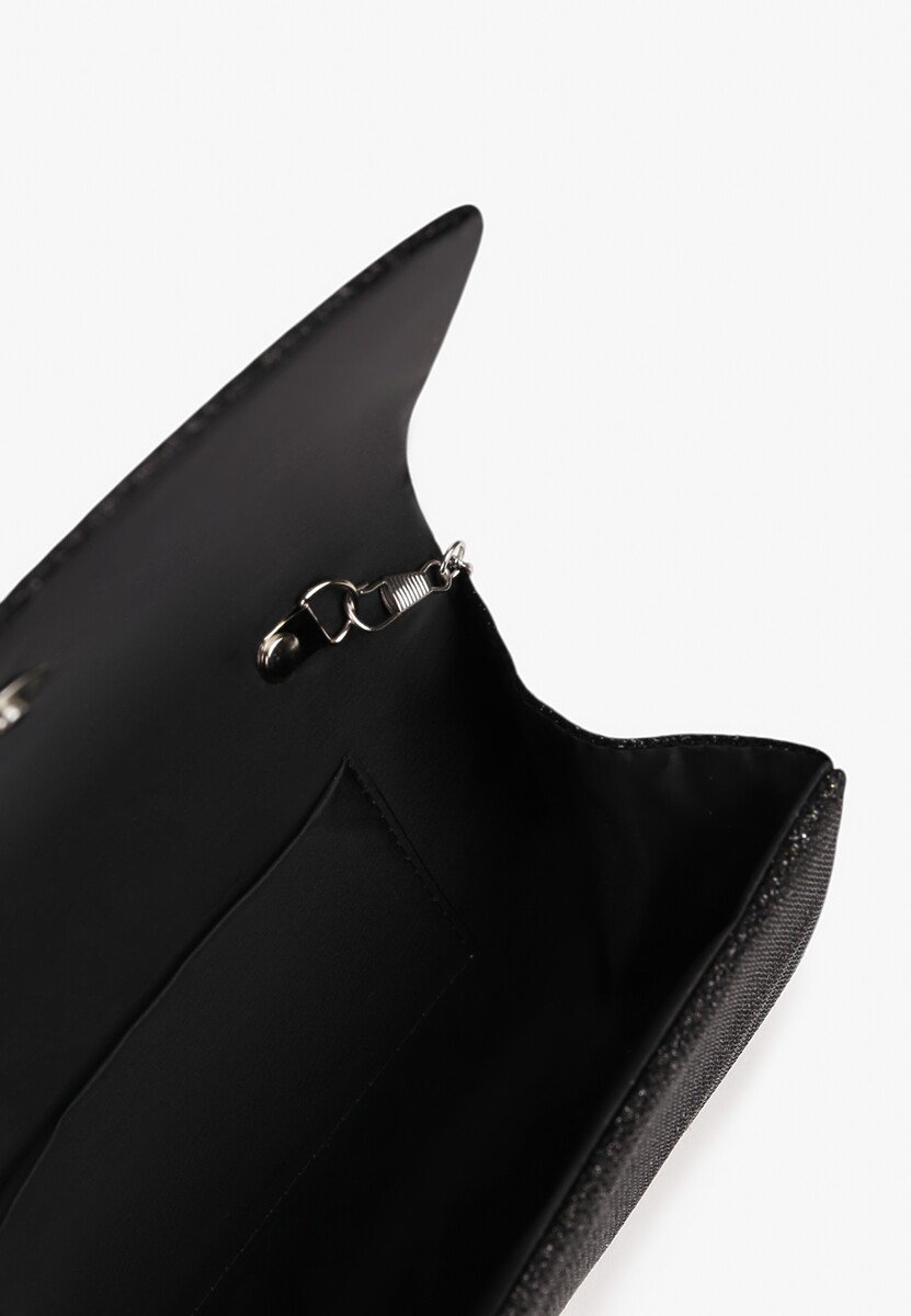 Czarna Torebka Ozdobiona Metaliczną Nicią Lidisse