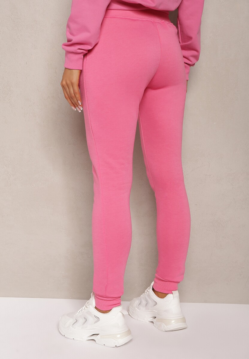 Fuksjowe Spodnie Dresowe z Polarem i Ściągaczami Tala