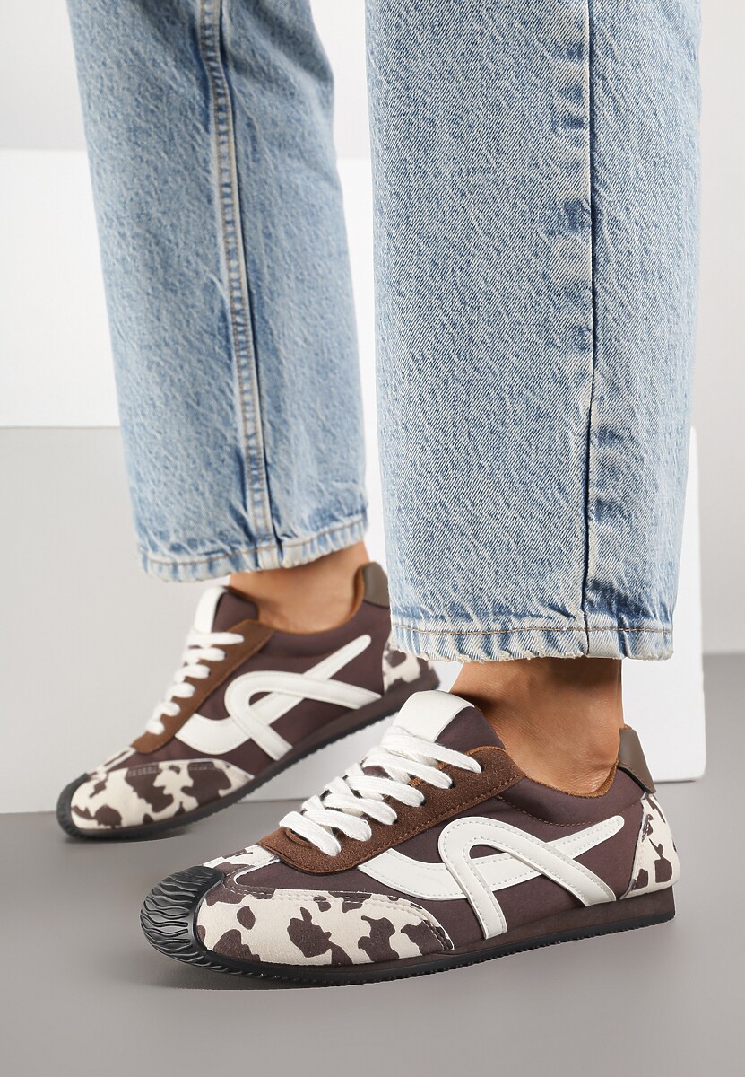 Białe Sneakersy z Geometrycznym Wzorem Arnenta