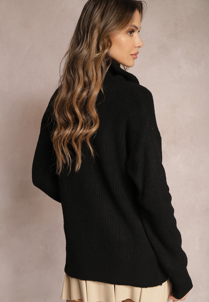 Czarny Golf z Długim Rękawem Berbenna