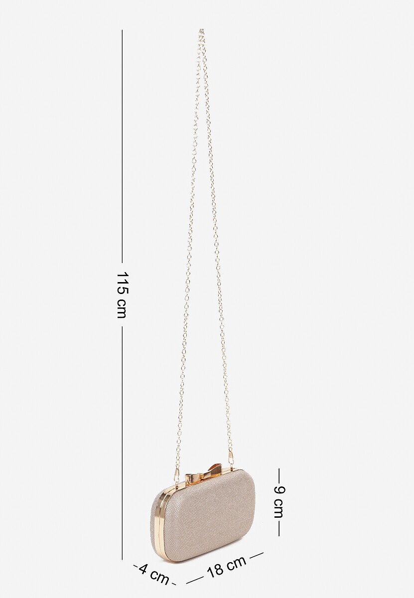 Szampańska Torebka Kopertówka z Dodatkowym Łańcuszkiem i Metalicznym Zapięciem Grireia