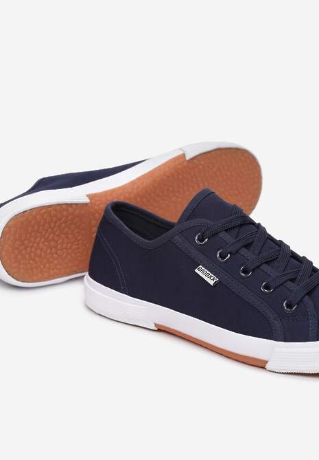 Granatowe Tenisówki Zdobione Przeszyciami Rhaerose