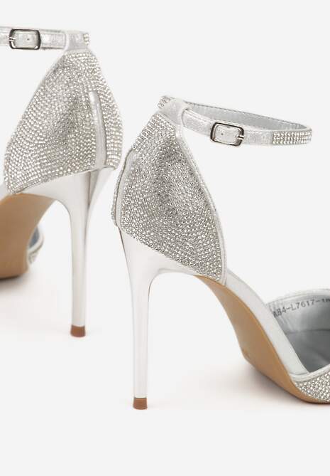 Srebrne Szpilki Zdobione Cyrkoniami i Paskiem z Klamerką Eweda