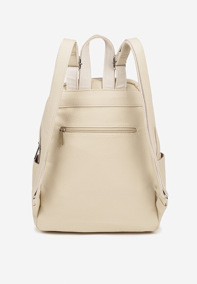 Jasnobeżowy Plecak z Suwakami w Miejskim Stylu Nalionea