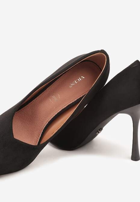 Czarne Klasyczne Szpilki Vices z Wkładką ze Skóry Naturalnej Alondie