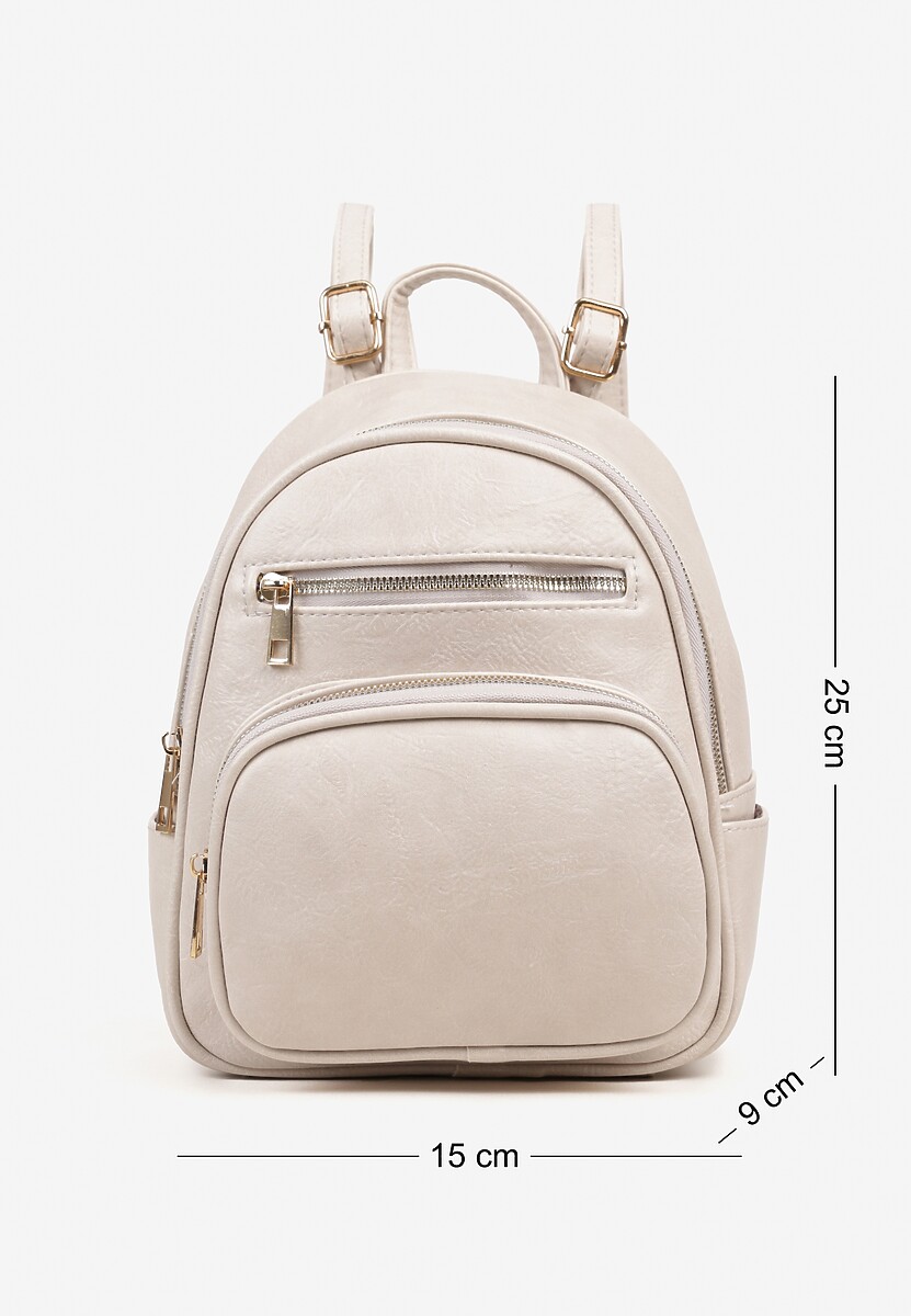 Biały Plecak z Ozdobnymi Suwakami Baniellea