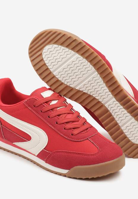 Czerwone Basicowe Sneakersy Ellimira