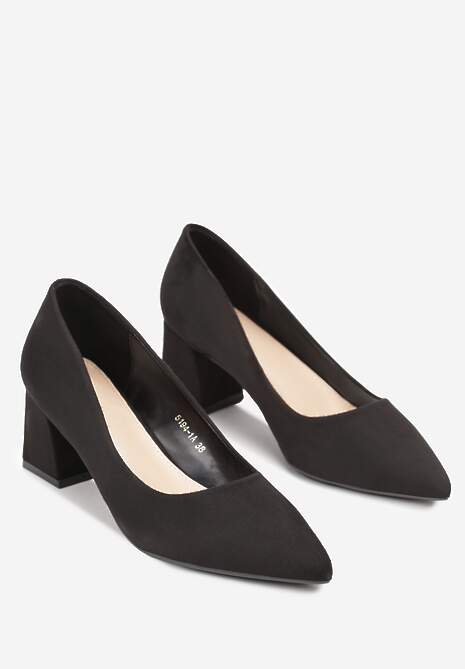 Czarne Czółenka na Stożku ze Szpiczastym Noskiem Avnoor