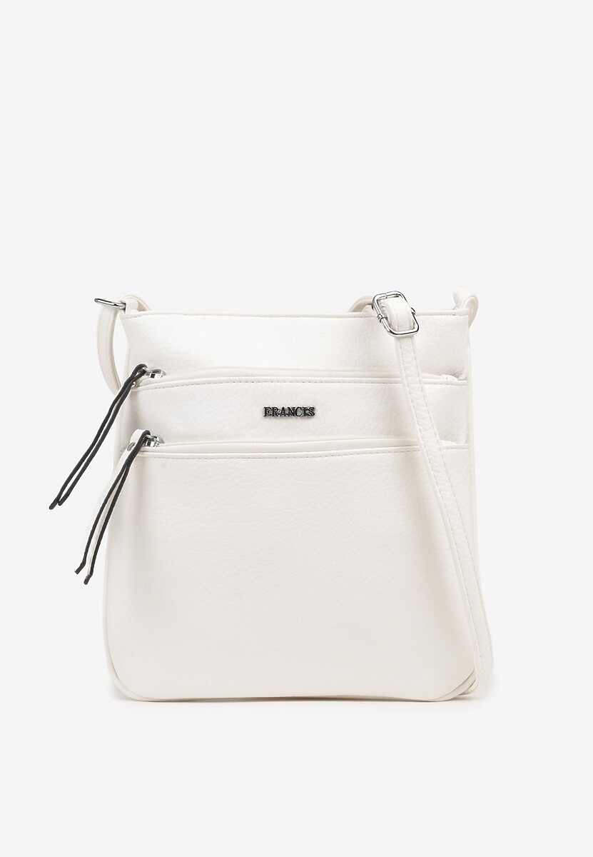 Biała Torebka Typu Listonoszka z Zasuwanymi Kieszeniami Silatea