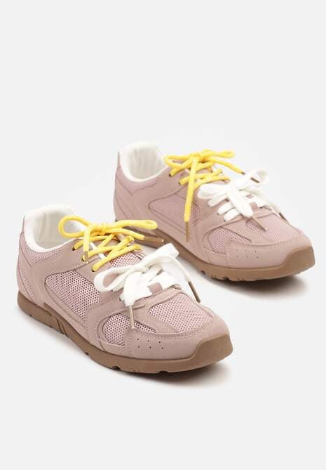 Różowe Sneakersy z Podwójnymi Sznurówkami Terfitra