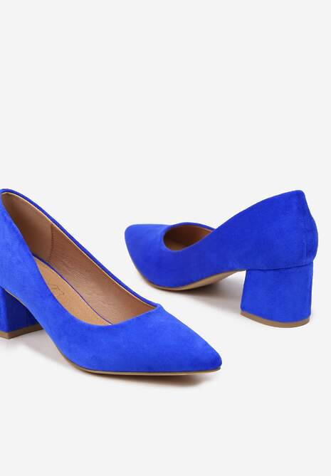 Niebieskie Czółenka Vices na Słupku z Wkładką ze Skóry Naturalnej Rieris