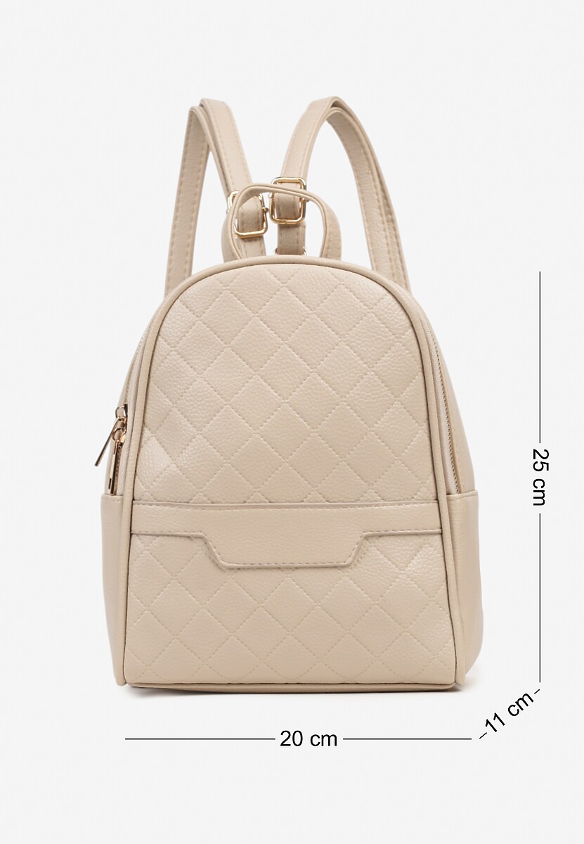 Ciemnobeżowy Plecak Ozdobiony Pikowaniem Banilitia