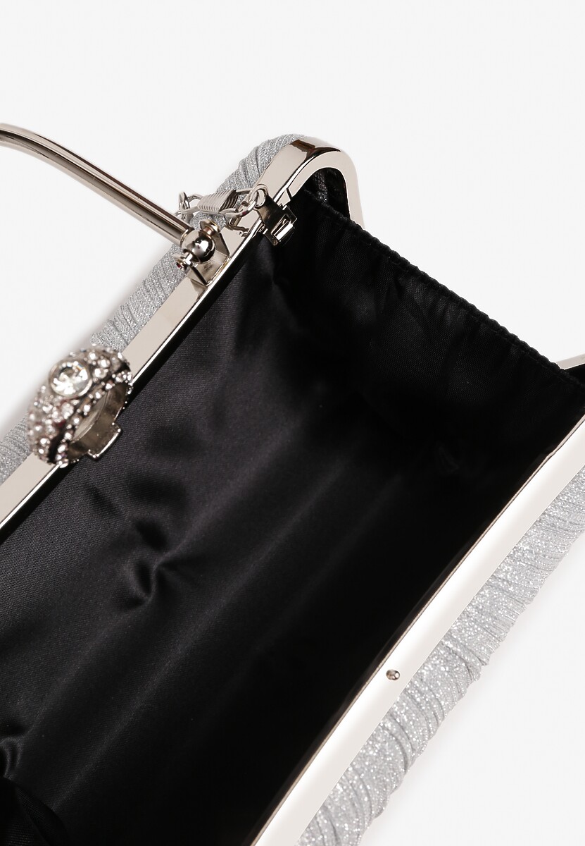 Srebrna Torebka Kopertówka z Motywem Cyrkonii Fesolane