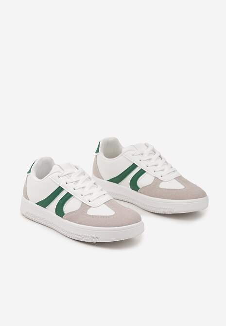 Biało-Zielone Sneakersy Klasyczne Tenisówki Setinora