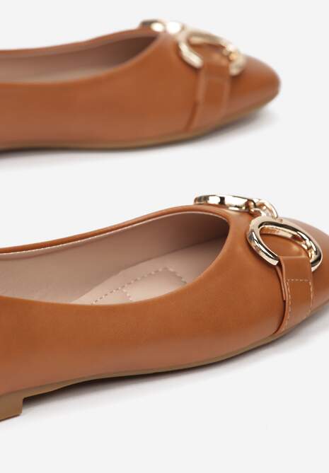 Brązowe Balerinki Metiocia