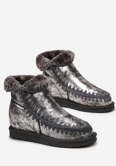 Szare Błyszczące Śniegowce na Ukrytym Koturnie Sabinea