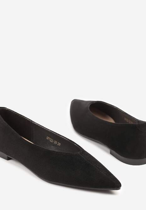 Czarne Klasyczne Balerinki Vices z Noskiem w Szpic Farrie